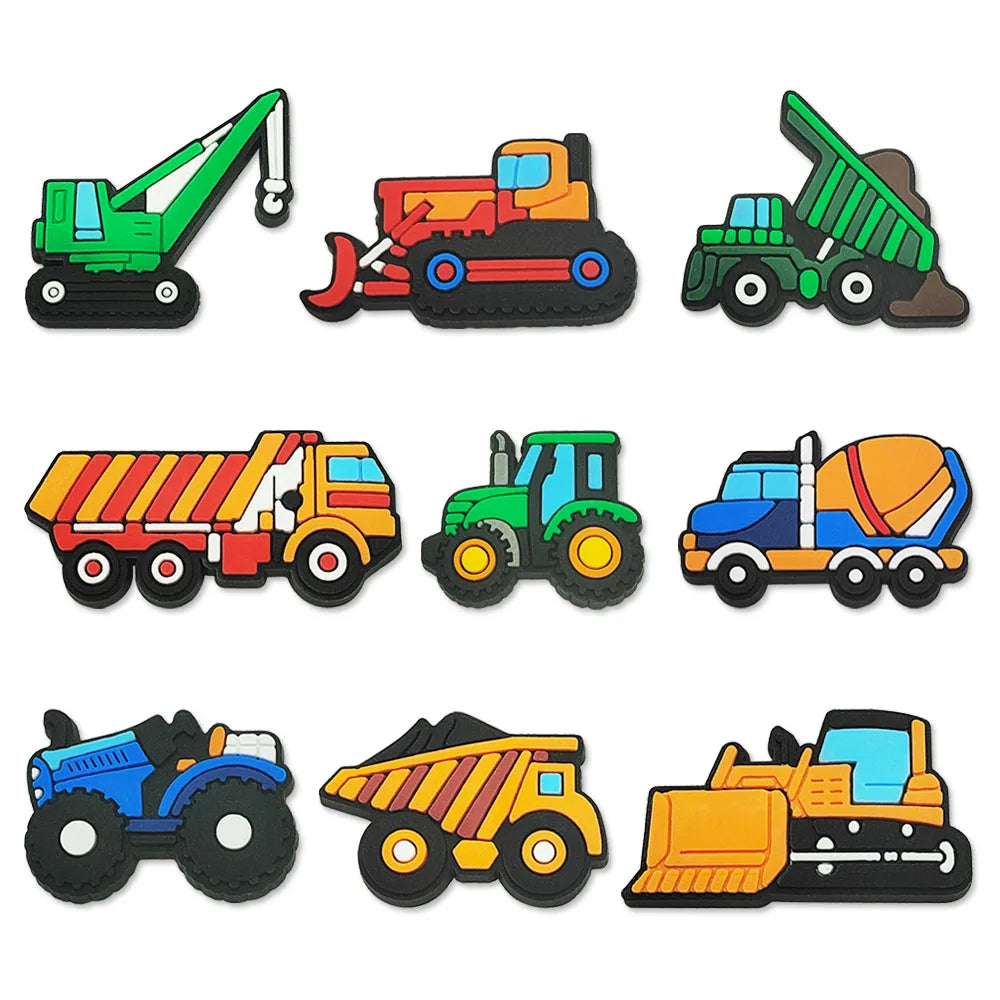 9-20pcs Shoe Charms Cartoon Cars Lightning McQueen Shoe Accessories DIY Shoe Decoration For Clog Sandal Kids X-mas Gifts